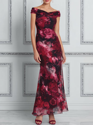 Romantic Off-The-Shoulder Floral Maxi Dress