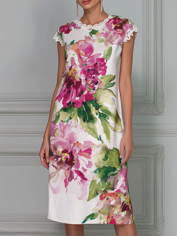 Romantic Floral Sheath Dress