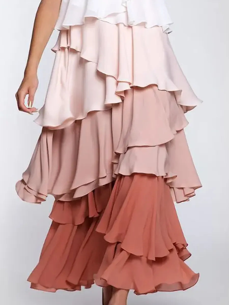 Women's Gradient Art Casual Ruffled Stylish Dress