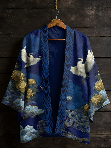 Japanese Vintage Flower Pattern Casual Kimono Cardigan
