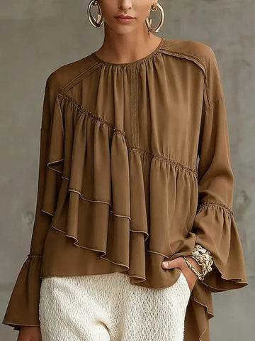 Women's Asymmetrical Ruched Top